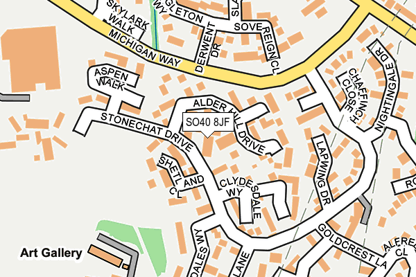 SO40 8JF map - OS OpenMap – Local (Ordnance Survey)