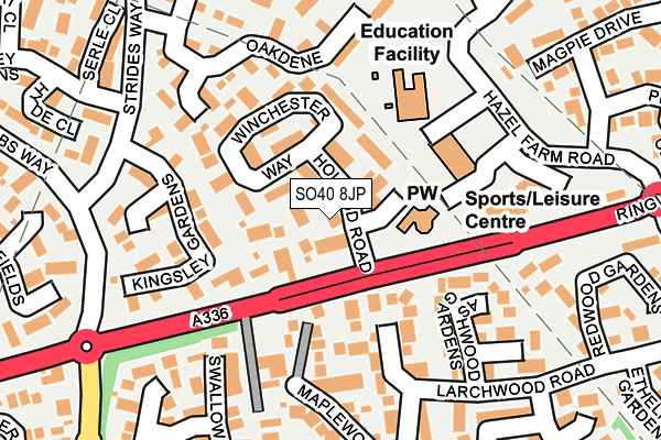 SO40 8JP map - OS OpenMap – Local (Ordnance Survey)