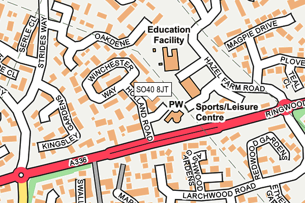 SO40 8JT map - OS OpenMap – Local (Ordnance Survey)