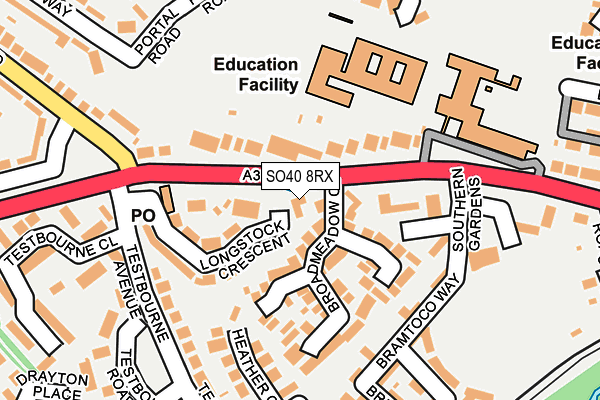 SO40 8RX map - OS OpenMap – Local (Ordnance Survey)