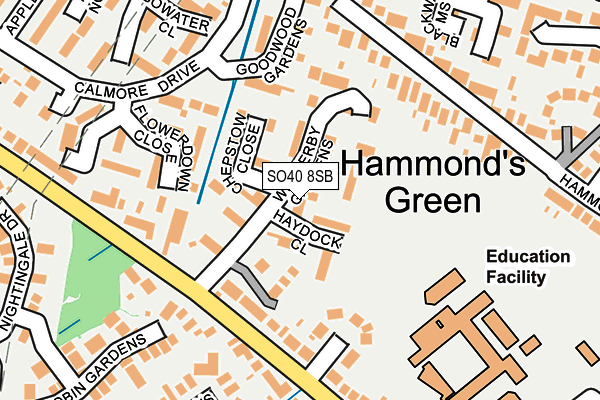 SO40 8SB map - OS OpenMap – Local (Ordnance Survey)