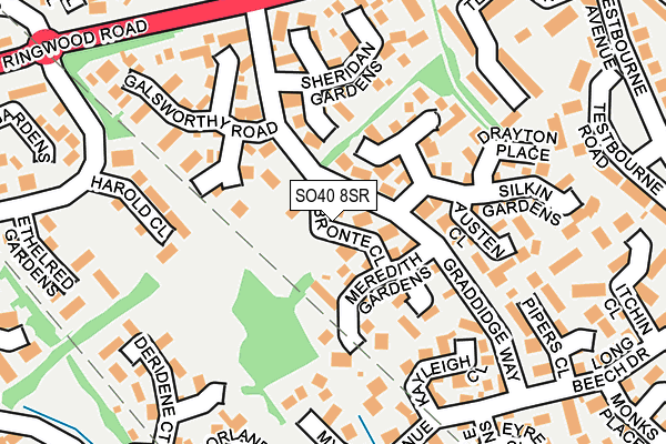 SO40 8SR map - OS OpenMap – Local (Ordnance Survey)