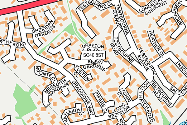 SO40 8ST map - OS OpenMap – Local (Ordnance Survey)