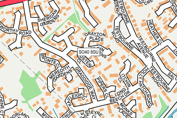 SO40 8SU map - OS OpenMap – Local (Ordnance Survey)
