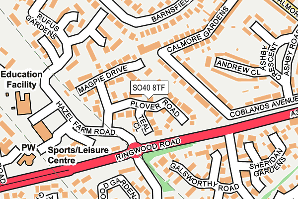 SO40 8TF map - OS OpenMap – Local (Ordnance Survey)