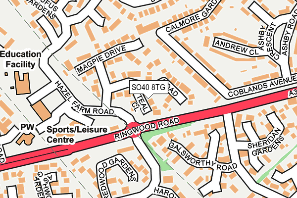 SO40 8TG map - OS OpenMap – Local (Ordnance Survey)