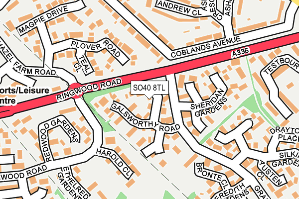 SO40 8TL map - OS OpenMap – Local (Ordnance Survey)