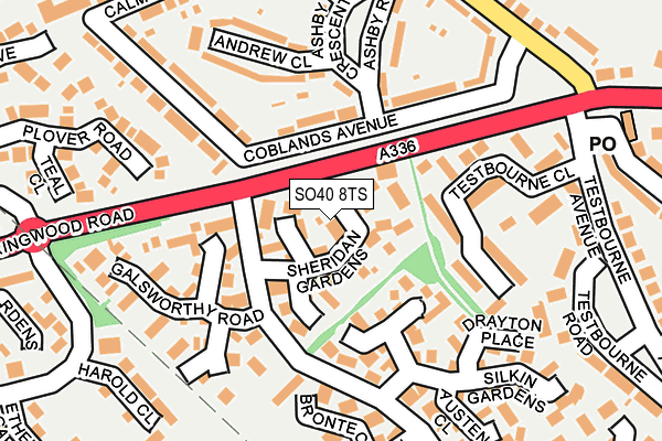 SO40 8TS map - OS OpenMap – Local (Ordnance Survey)