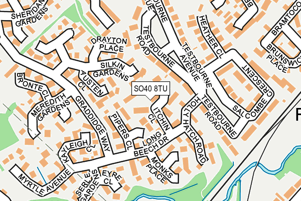 SO40 8TU map - OS OpenMap – Local (Ordnance Survey)