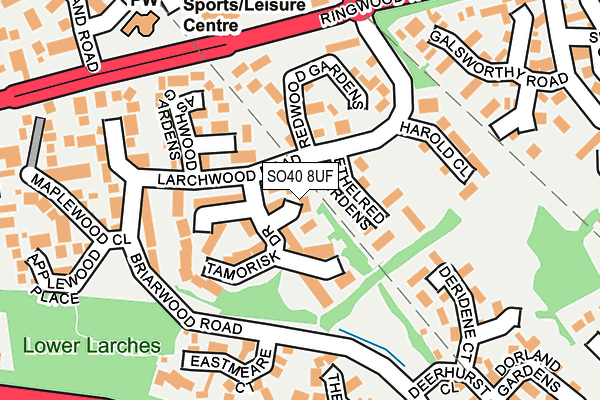 SO40 8UF map - OS OpenMap – Local (Ordnance Survey)