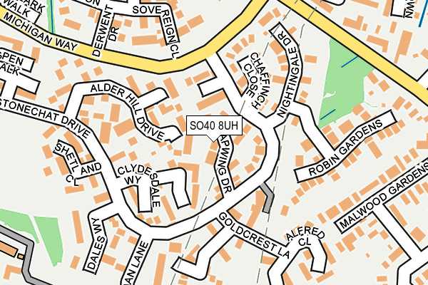 SO40 8UH map - OS OpenMap – Local (Ordnance Survey)