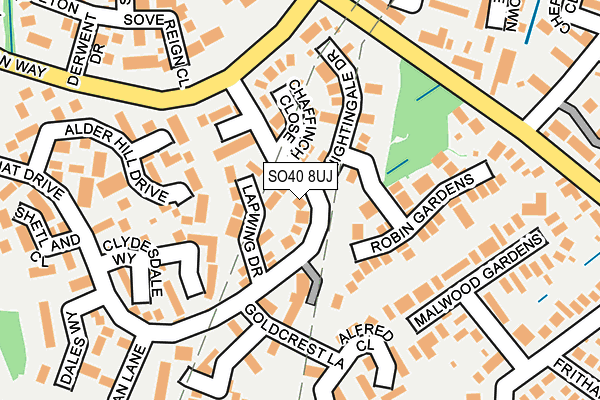 SO40 8UJ map - OS OpenMap – Local (Ordnance Survey)