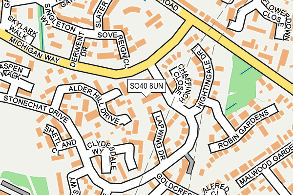 SO40 8UN map - OS OpenMap – Local (Ordnance Survey)