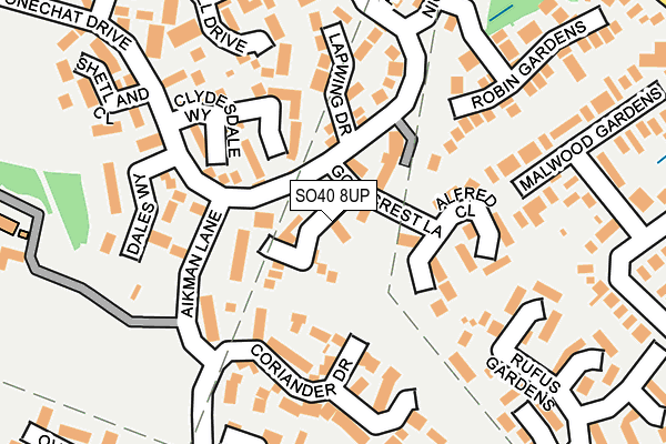 SO40 8UP map - OS OpenMap – Local (Ordnance Survey)