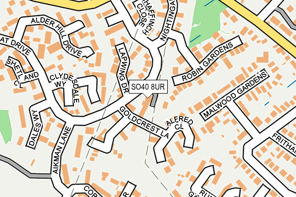 SO40 8UR map - OS OpenMap – Local (Ordnance Survey)