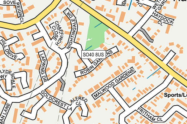 SO40 8US map - OS OpenMap – Local (Ordnance Survey)