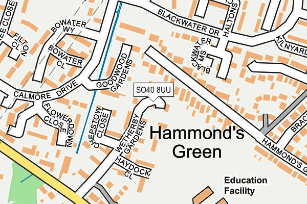 SO40 8UU map - OS OpenMap – Local (Ordnance Survey)