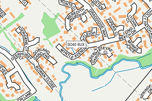 SO40 8UX map - OS OpenMap – Local (Ordnance Survey)