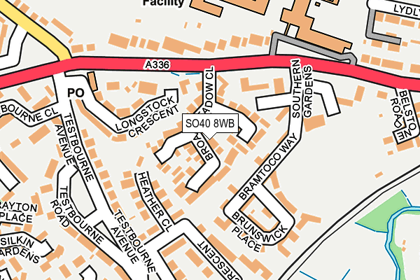 SO40 8WB map - OS OpenMap – Local (Ordnance Survey)