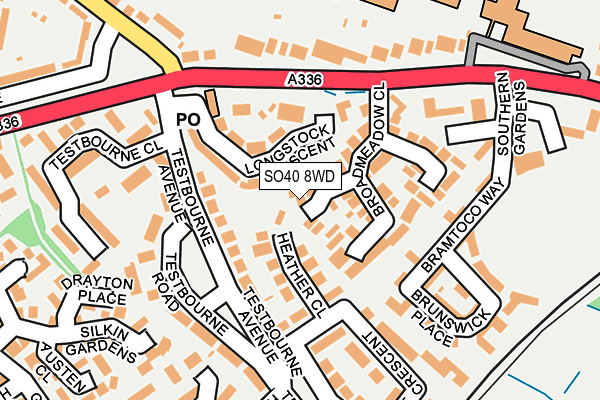 SO40 8WD map - OS OpenMap – Local (Ordnance Survey)