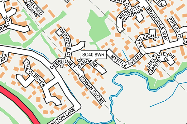 SO40 8WR map - OS OpenMap – Local (Ordnance Survey)