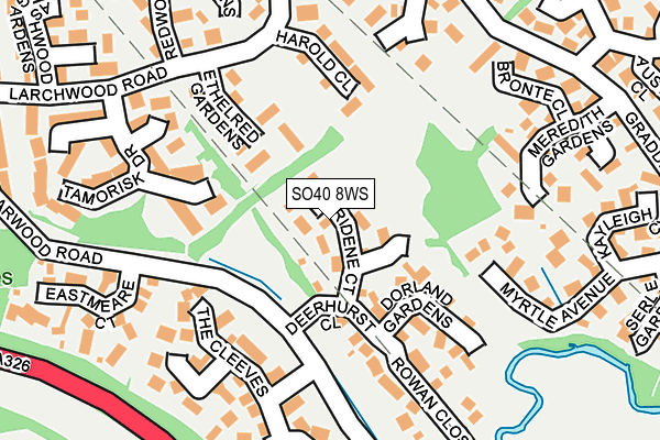 SO40 8WS map - OS OpenMap – Local (Ordnance Survey)