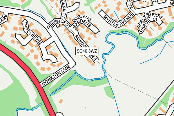 SO40 8WZ map - OS OpenMap – Local (Ordnance Survey)