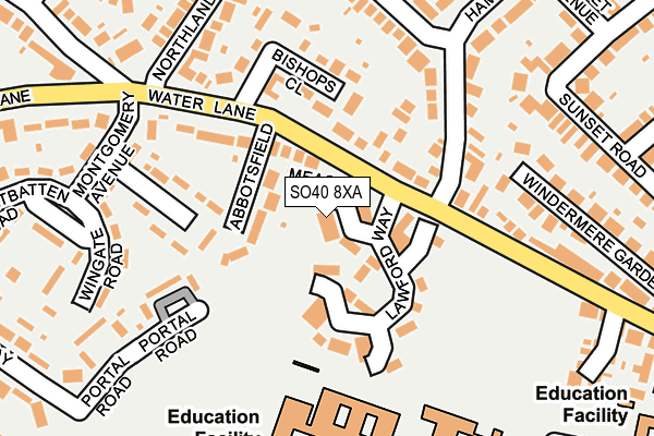 SO40 8XA map - OS OpenMap – Local (Ordnance Survey)