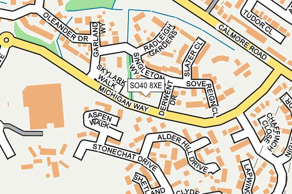 SO40 8XE map - OS OpenMap – Local (Ordnance Survey)