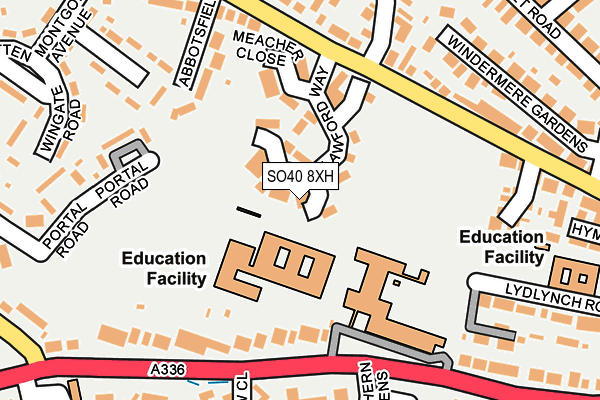 SO40 8XH map - OS OpenMap – Local (Ordnance Survey)