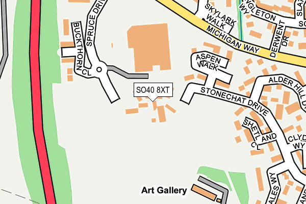 SO40 8XT map - OS OpenMap – Local (Ordnance Survey)