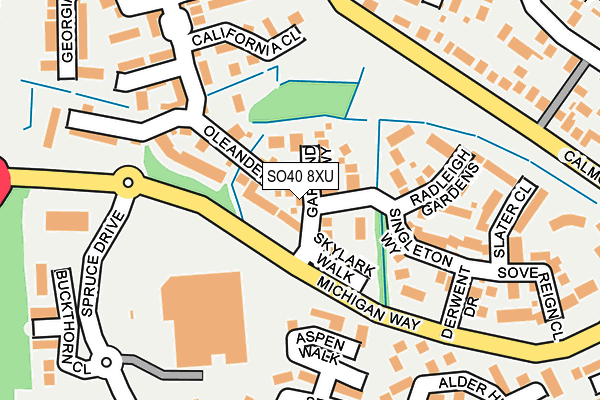 SO40 8XU map - OS OpenMap – Local (Ordnance Survey)