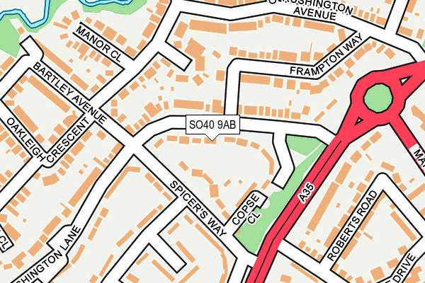 SO40 9AB map - OS OpenMap – Local (Ordnance Survey)
