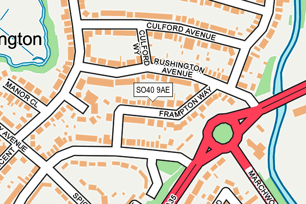 SO40 9AE map - OS OpenMap – Local (Ordnance Survey)