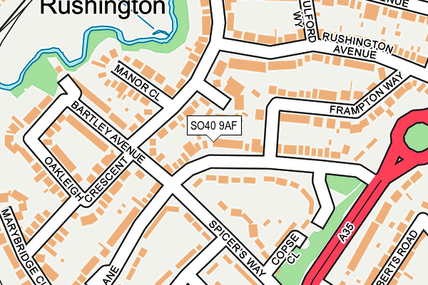 SO40 9AF map - OS OpenMap – Local (Ordnance Survey)
