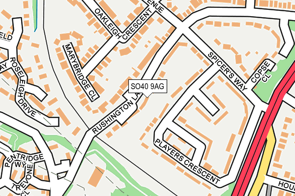 SO40 9AG map - OS OpenMap – Local (Ordnance Survey)