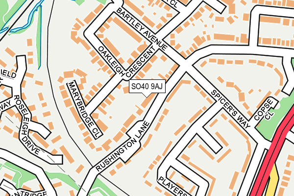 SO40 9AJ map - OS OpenMap – Local (Ordnance Survey)