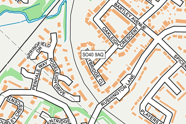 SO40 9AQ map - OS OpenMap – Local (Ordnance Survey)