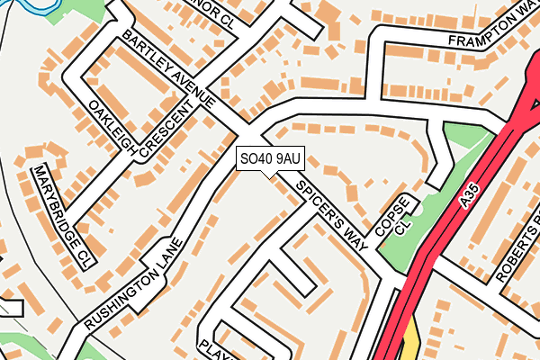 SO40 9AU map - OS OpenMap – Local (Ordnance Survey)