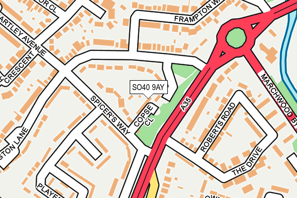 SO40 9AY map - OS OpenMap – Local (Ordnance Survey)