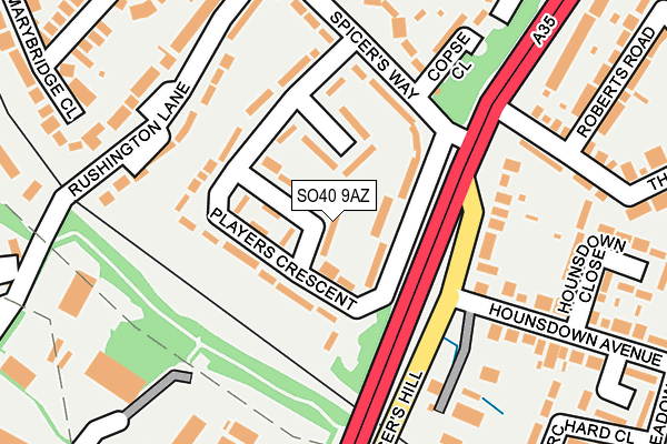 SO40 9AZ map - OS OpenMap – Local (Ordnance Survey)