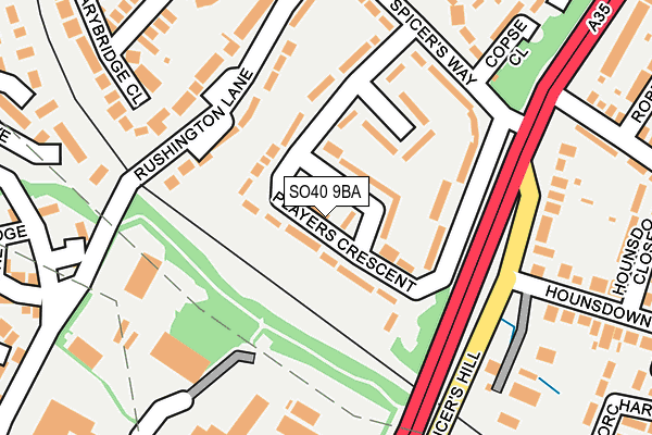 SO40 9BA map - OS OpenMap – Local (Ordnance Survey)