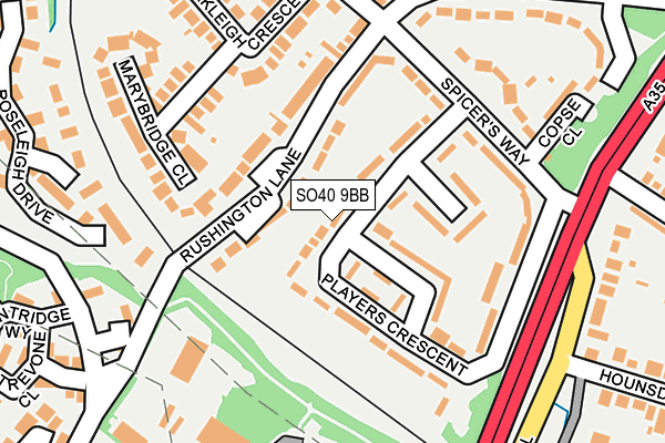 SO40 9BB map - OS OpenMap – Local (Ordnance Survey)