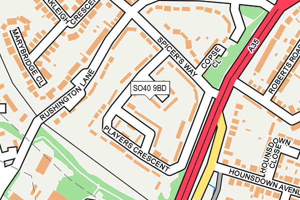 SO40 9BD map - OS OpenMap – Local (Ordnance Survey)