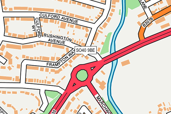 SO40 9BE map - OS OpenMap – Local (Ordnance Survey)