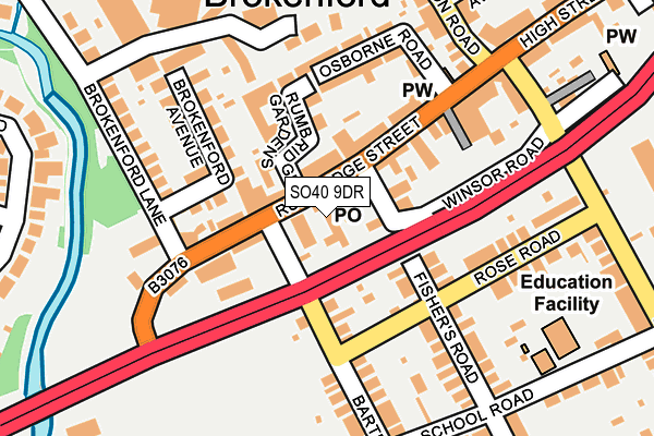SO40 9DR map - OS OpenMap – Local (Ordnance Survey)