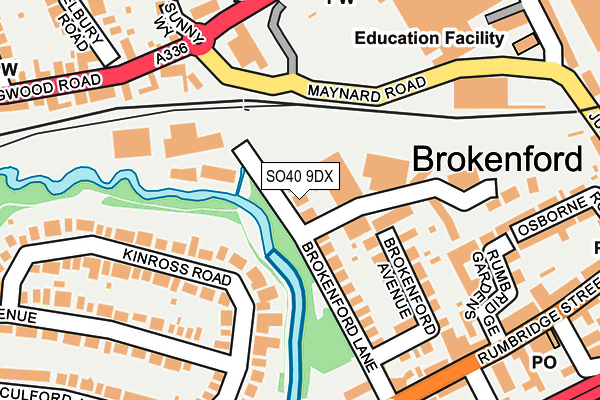 SO40 9DX map - OS OpenMap – Local (Ordnance Survey)