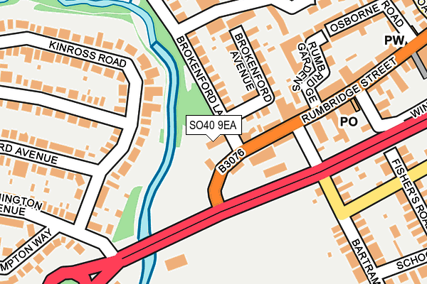 SO40 9EA map - OS OpenMap – Local (Ordnance Survey)