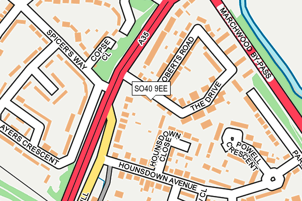 SO40 9EE map - OS OpenMap – Local (Ordnance Survey)