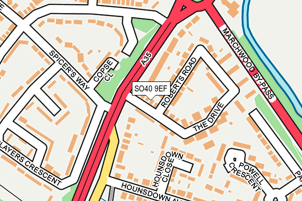 SO40 9EF map - OS OpenMap – Local (Ordnance Survey)